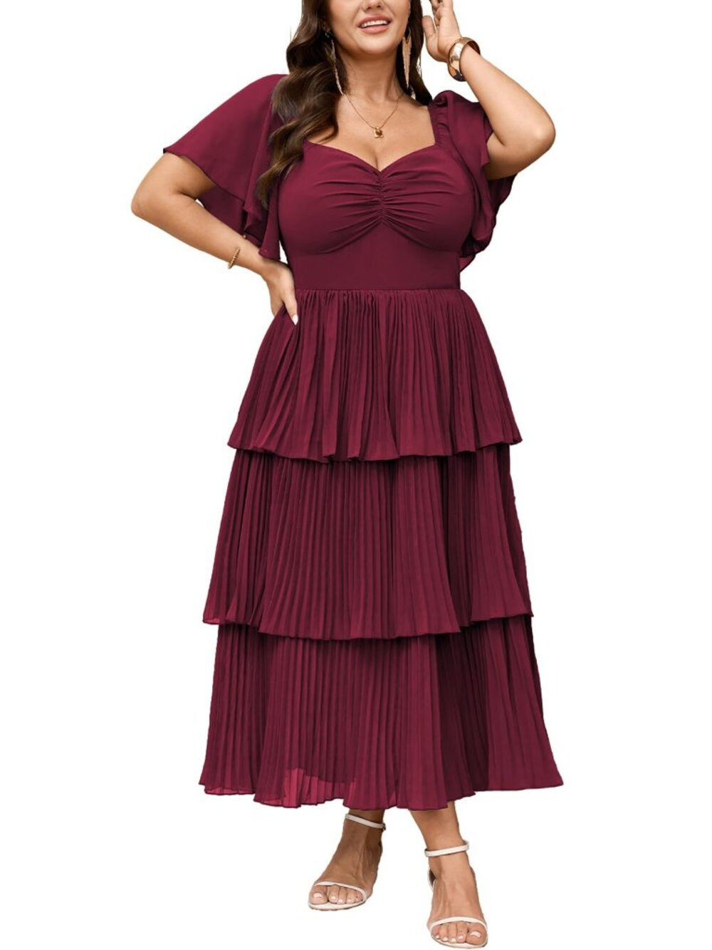 SCOMCHIC Women's Formal Wedding Guest Evening Party Dress Size XL